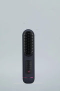 Portable charging negative ion straight hair comb in ABS plastic, showing white, blue, and grey colour options