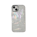 Fantasy shell pattern TPU phone case with epoxy finish for iPhone models, white colour option shown