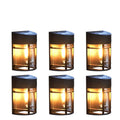 Solar-powered outdoor wall light with waterproof housing and warm white illumination