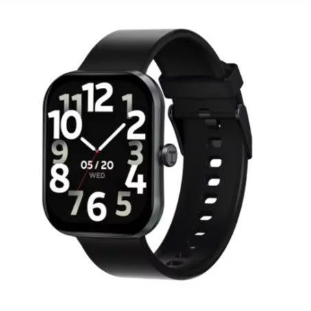 Haylou Watch S6S003 smart watch with silicone strap in black on a plain background