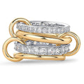 Four-layer silver zirconia ring in copper, handmade women's fashion ring, sizes 5 to 11