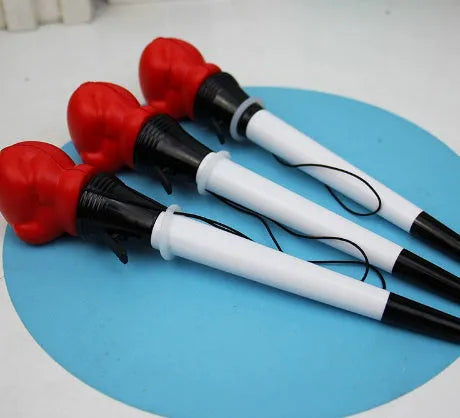 Four boxing press ejection pens with black ink refills and 0.7mm bullet-shaped tips