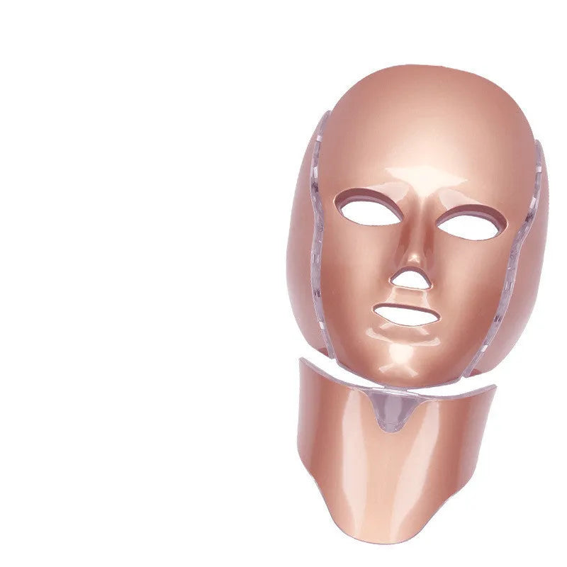 LED photon beauty mask with 192 LEDs and seven colour light therapy for face and neck