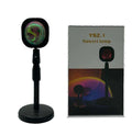Sunset red rainbow projection lamp with USB power connection and push-button switch