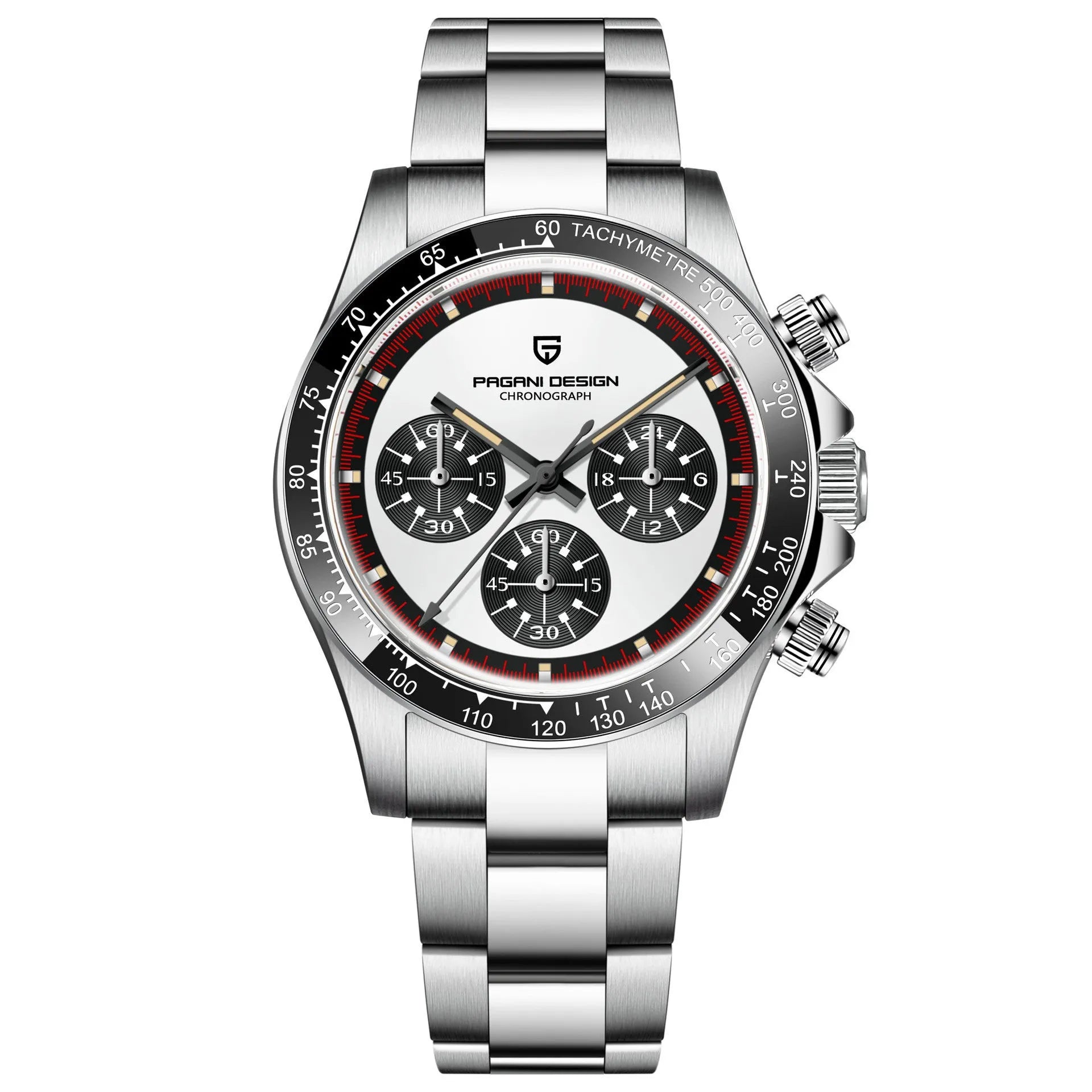 Berjani men's chronograph watch with stainless steel bracelet and 40mm dial