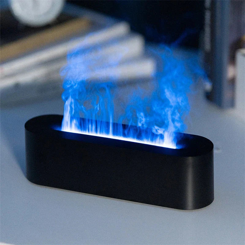 Soothing Ultrasonic Aroma Diffuser with Realistic Flame Effect, 7 Color Modes, Whisper-Quiet Operation, Essential Oil Diffuser