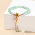 Green natural crystal jade bead Chinese-style bracelet for women with manual processing