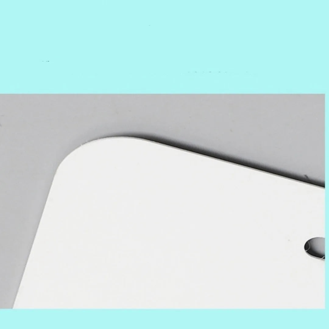 White aluminium licence plate blank sheet measuring 30.3 by 15 centimetres