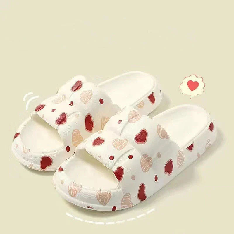 Stylish women's bathroom slides with soft, comfortable EVA soles and unique floral accents in a variety of vibrant colors