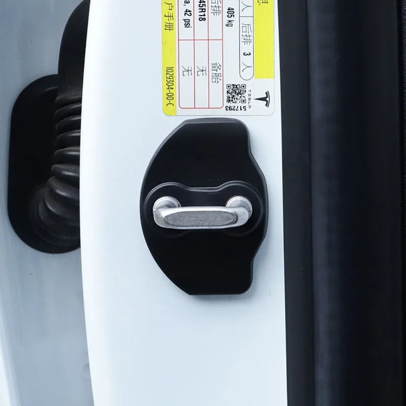 White ABS door lock protection cover set with limiter shells for home security fitting