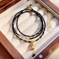Women's blue San three-ring multi-layer bracelet showing manual craftsmanship details
