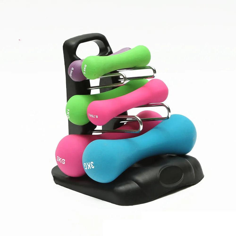 Removable PVC dumbbell bracket support rack for home gym storage organisation