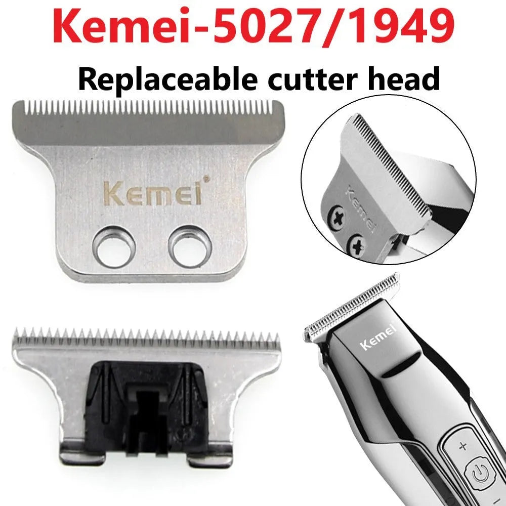 Barber scissors with LCD digital display showing battery percentage on stainless steel tool head