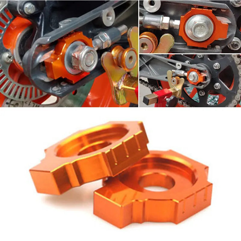 Orange motorcycle regulator screws for KTM DUKE rear fork modification