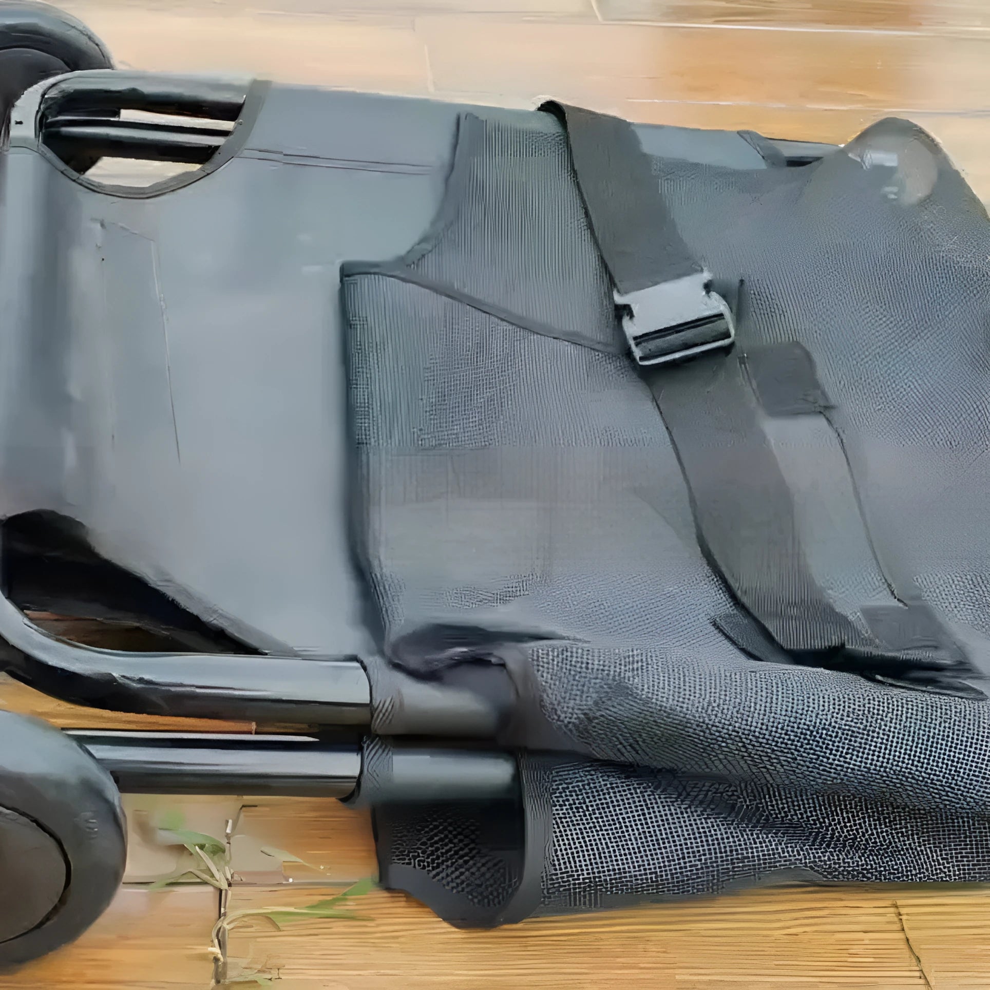 Black foldable aluminium alloy pet stretcher in large size for emergency dog transfer