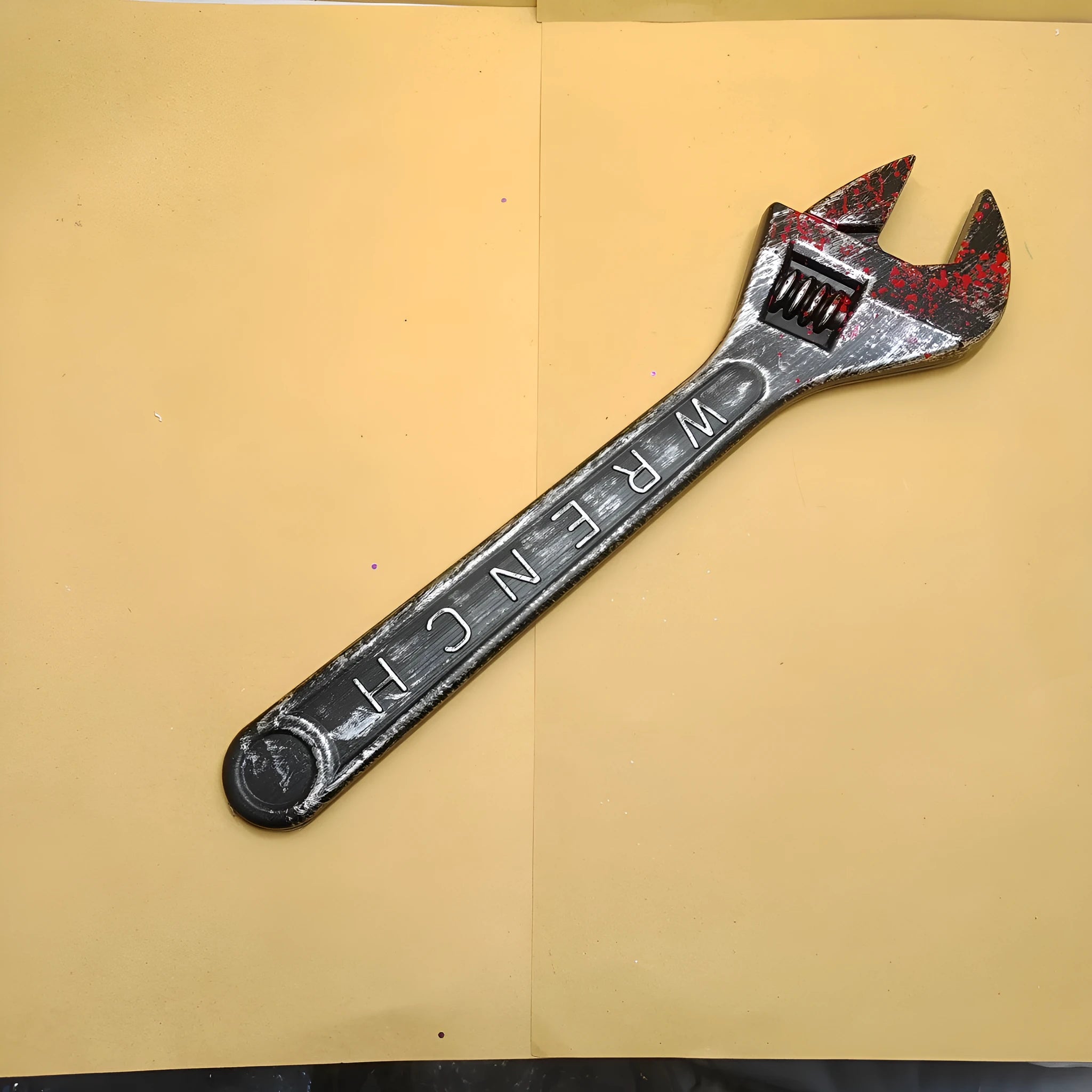 Plastic simulation wrench prop classical style 45x12x3cm injection moulded display item
