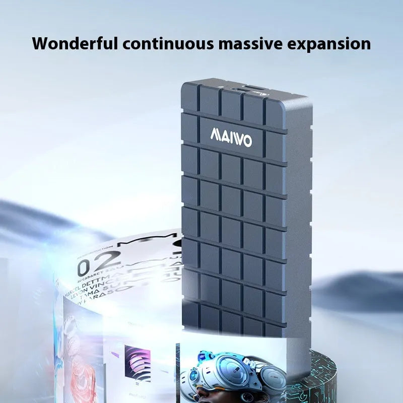 USB4 aluminium hard disk enclosure for M.2 NVMe SSDs measuring 50x118x13mm