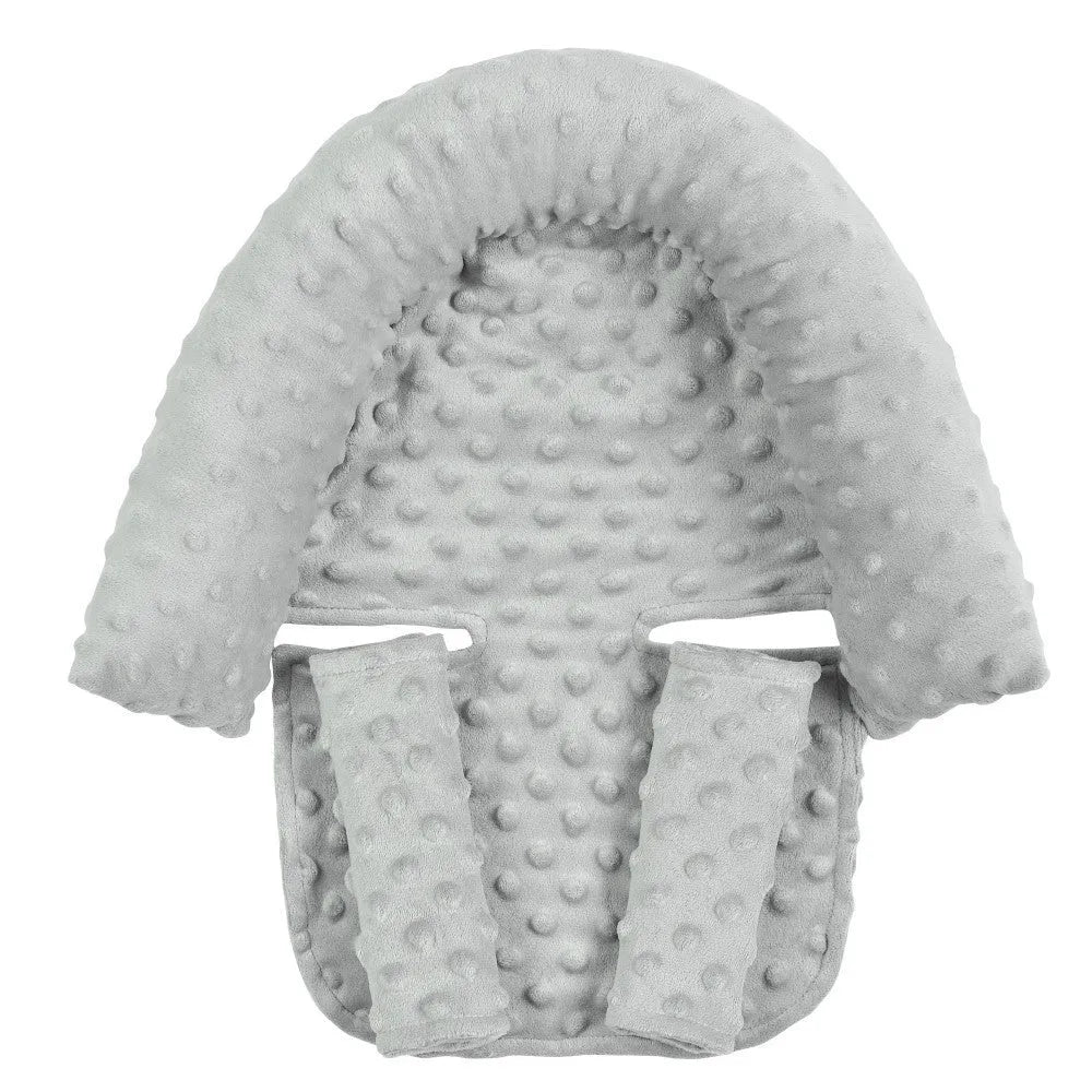 Babies' shaping pillow in Crystal Velvet fabric with two belts, available in multiple colours including white, sky blue, gray, mint green, and navy blue