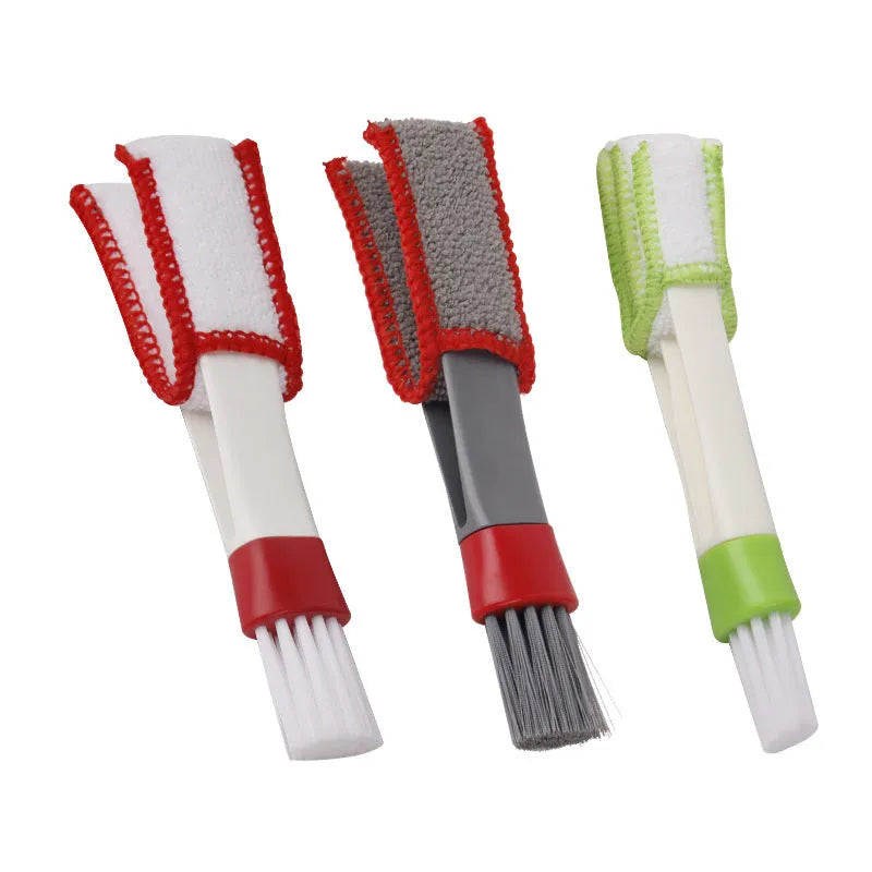 Double head gap brush with ABS handle and superfine fibre head, 18x5x2cm, for air conditioner cleaning
