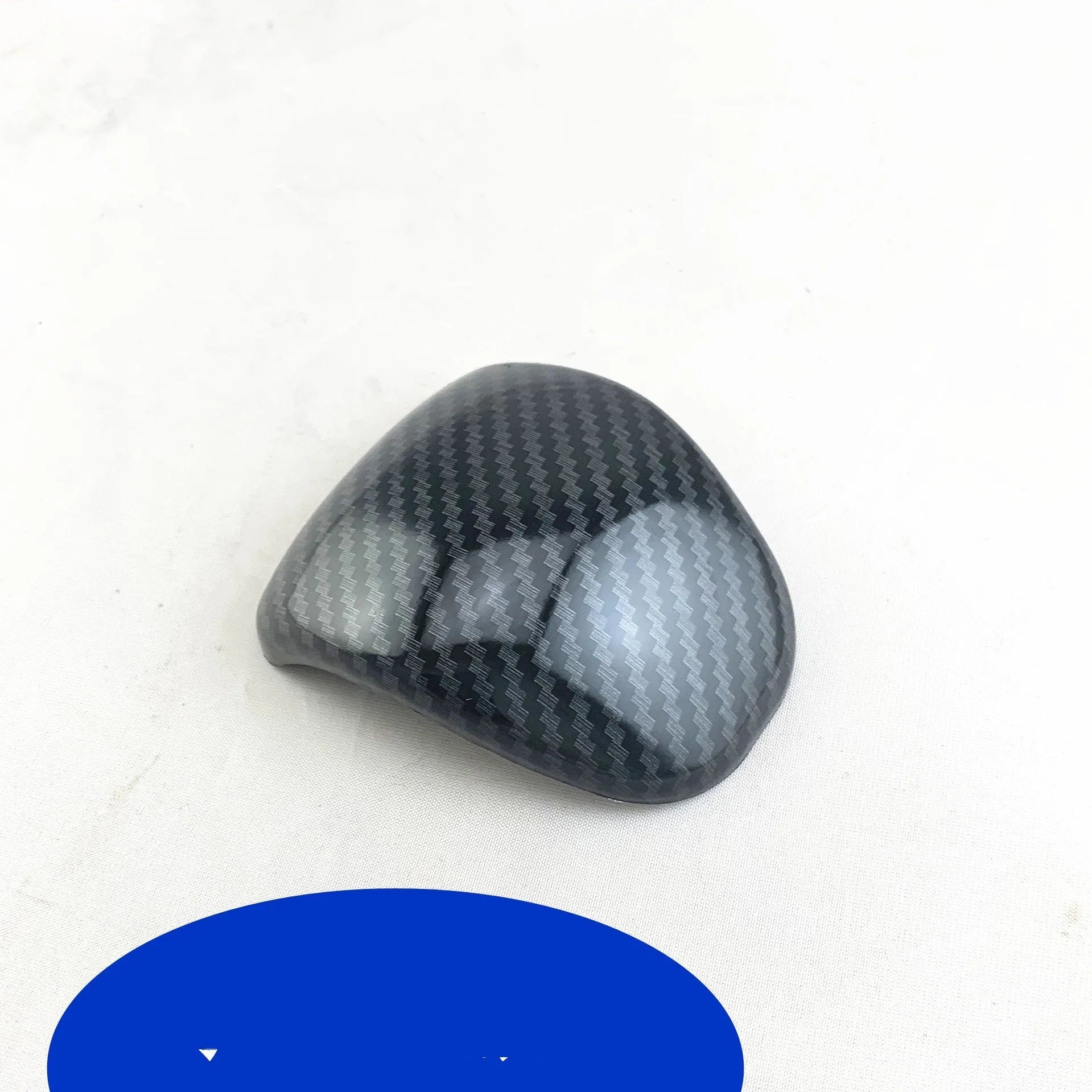 Smart RunK3 black carbon fibre pattern gear shift knob cover for car interior.