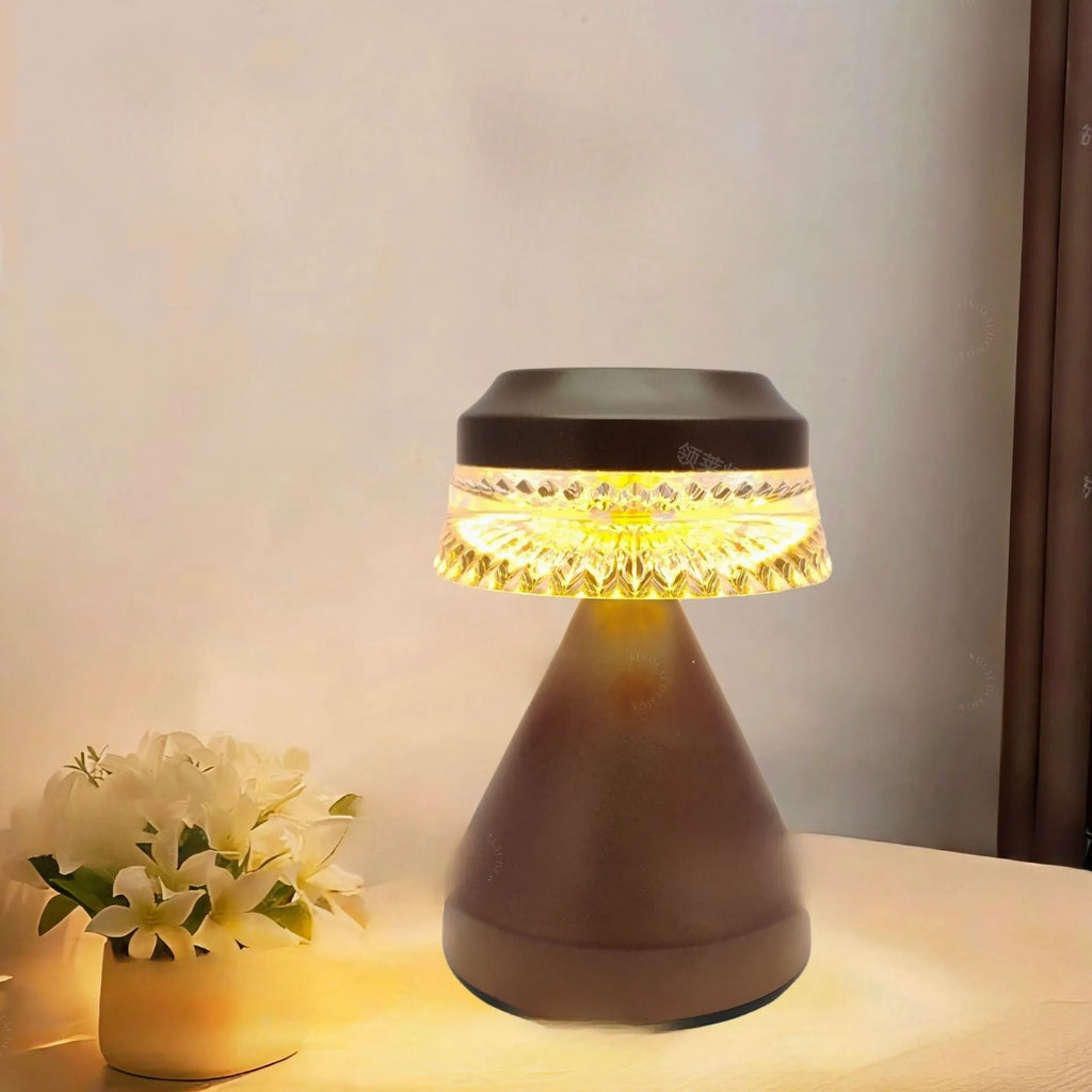 Creative bedroom LED charging small night lamp in black, brown or orange with electrodeless dimming