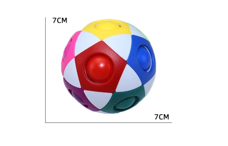 Colorful decompression soccer ball, a sensory toy for children with 12 holes for tactile stimulation and cognitive development