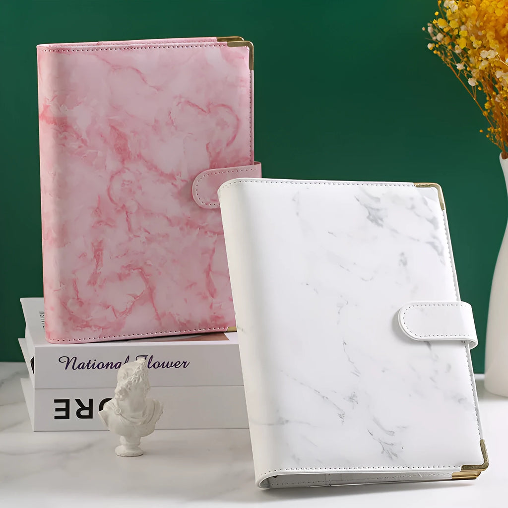 Removable Notepad With Marble Pattern Quality PU Cover 100 Sheets 200 Pages 80G Dowling Paper A5 A6 Multicolor Optional Home Office Desk Use Grey Pink White Black Blue Blue Grey