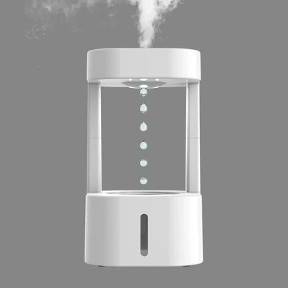 Anti-Gravity Humidifier with mesmerizing levitating water droplet display, compact and portable design for home and office use