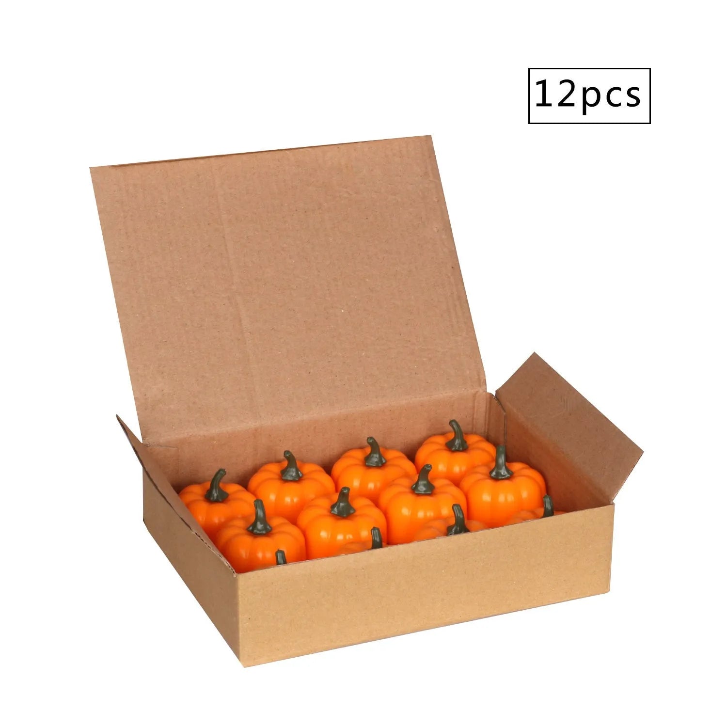 Yellow LED pumpkin light decoration 4.9x4.3 cm on a tabletop for Halloween Christmas party