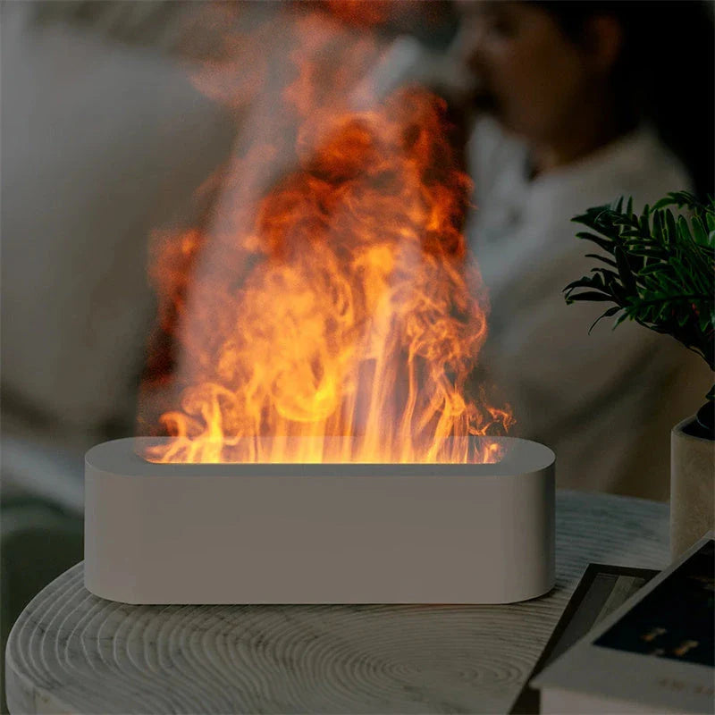 Soothing Ultrasonic Aroma Diffuser with Realistic Flame Effect, 7 Color Modes, Whisper-Quiet Operation, Essential Oil Diffuser