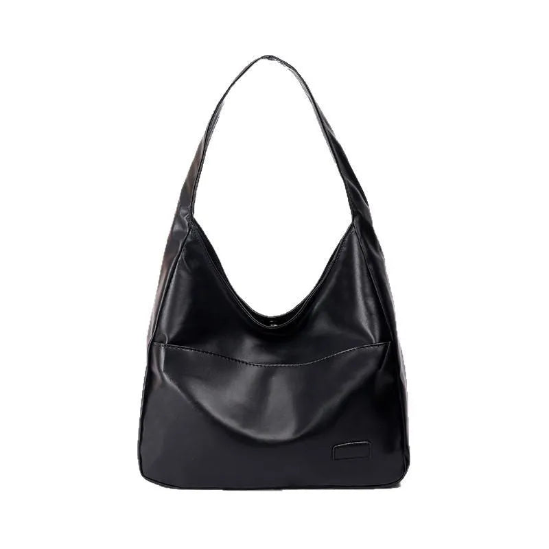 Soft PU women's retro shoulder bag in horizontal square shape with single strap