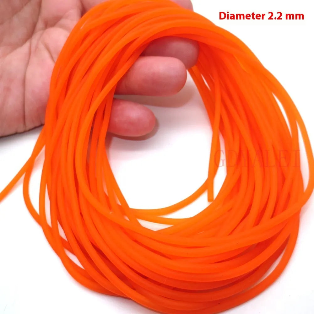 Solid fluorescent latex rubber tube 2mm to 8mm round band in red apricot green blue orange pink black