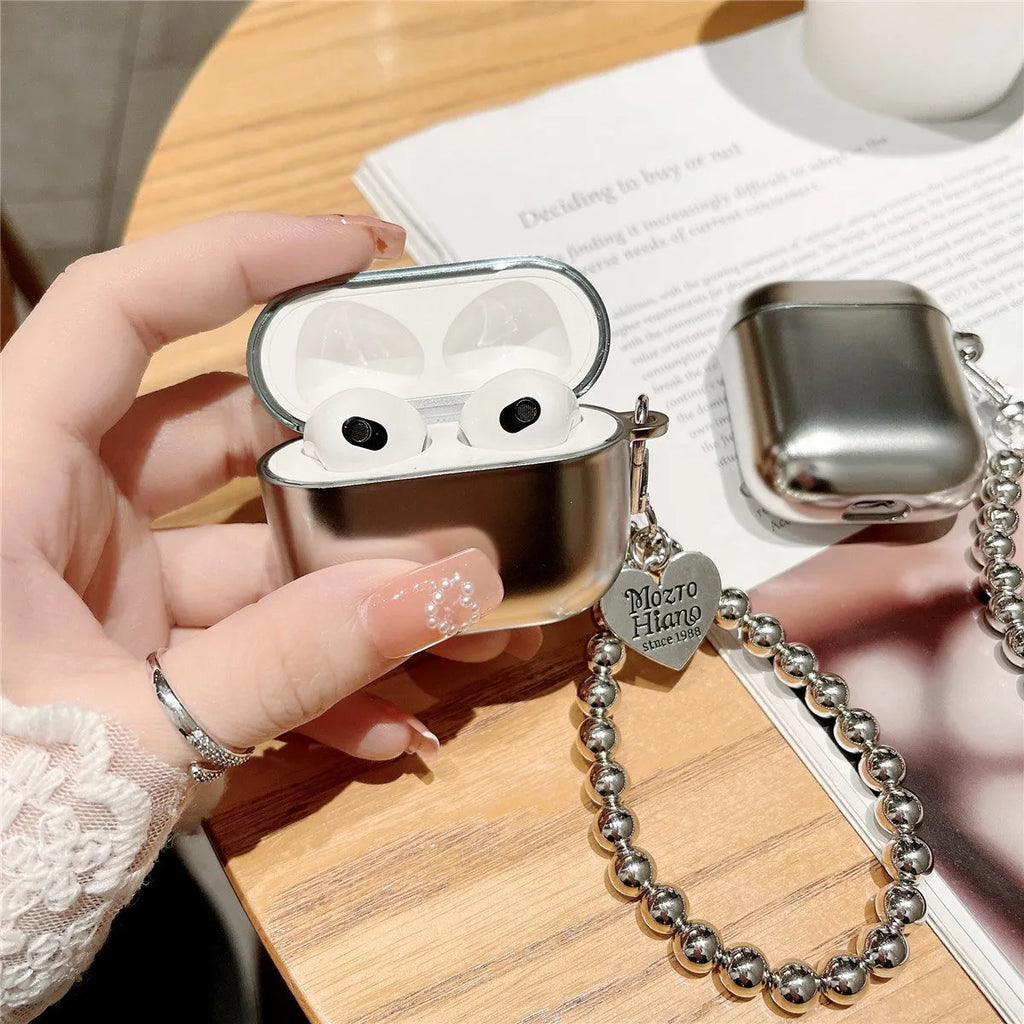 Matte plating TPU protective case for Apple AirPods showing electroplating finish