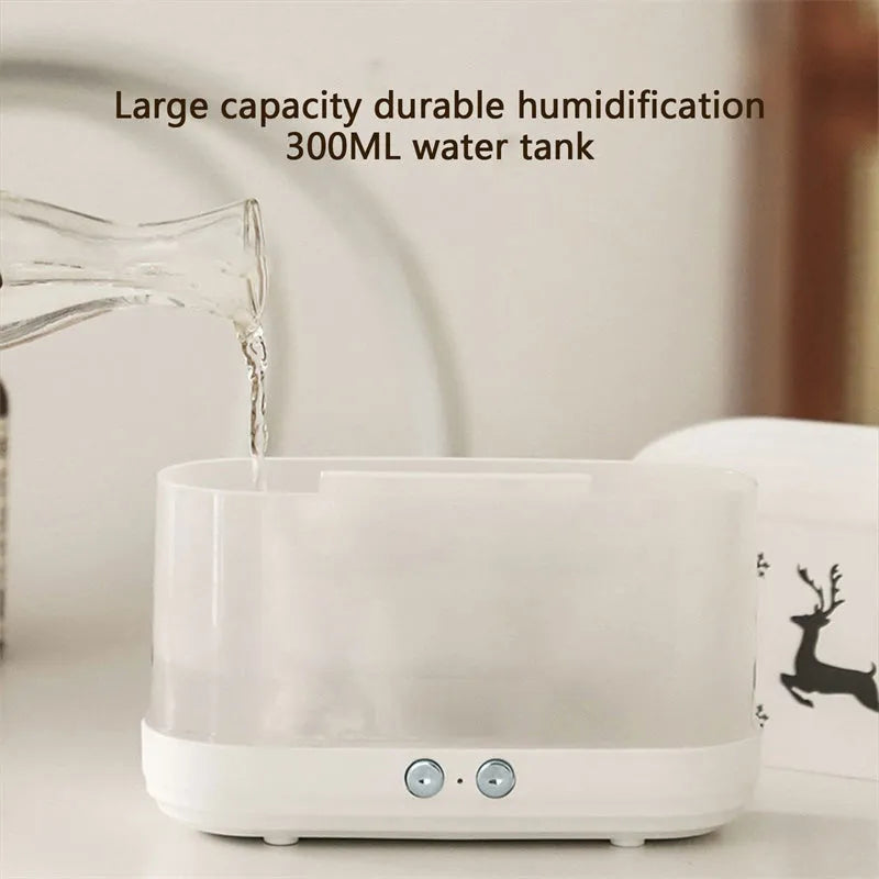 Elk Flame Humidifier Diffuser white plastic round shape realistic flame effect