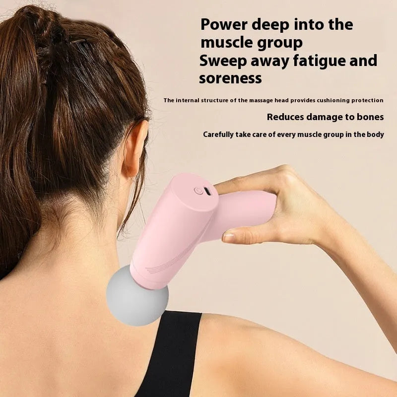 USB portable mini massage gun in pink or white, with 3-speed or 6-speed digital display option, under 36dB