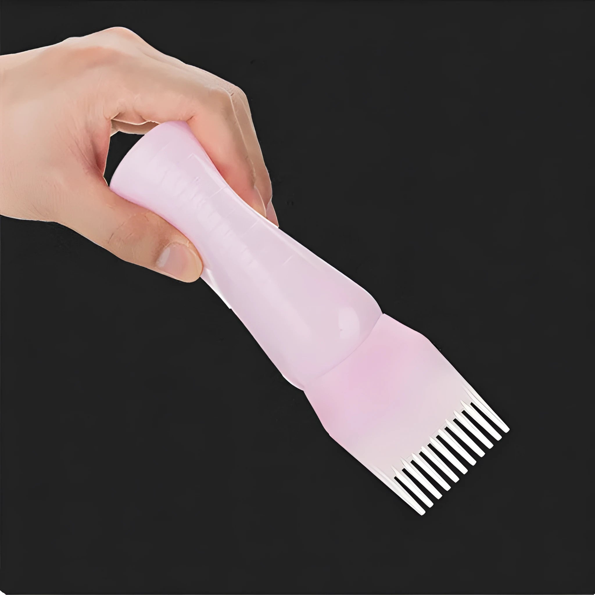 Hair dye bottle with comb-tooth applicator in 100g size, available in white purple and pink colour options
