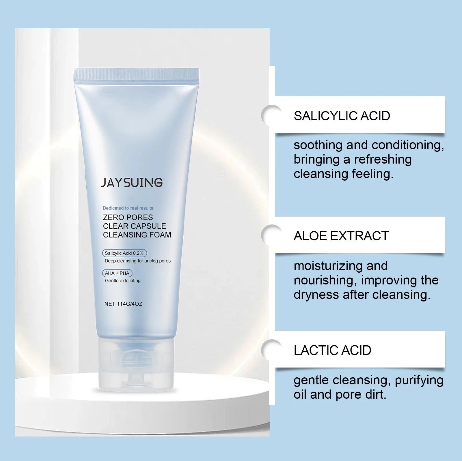 114g tube of salicylate cleansing facial cleanser with pore-care ingredients