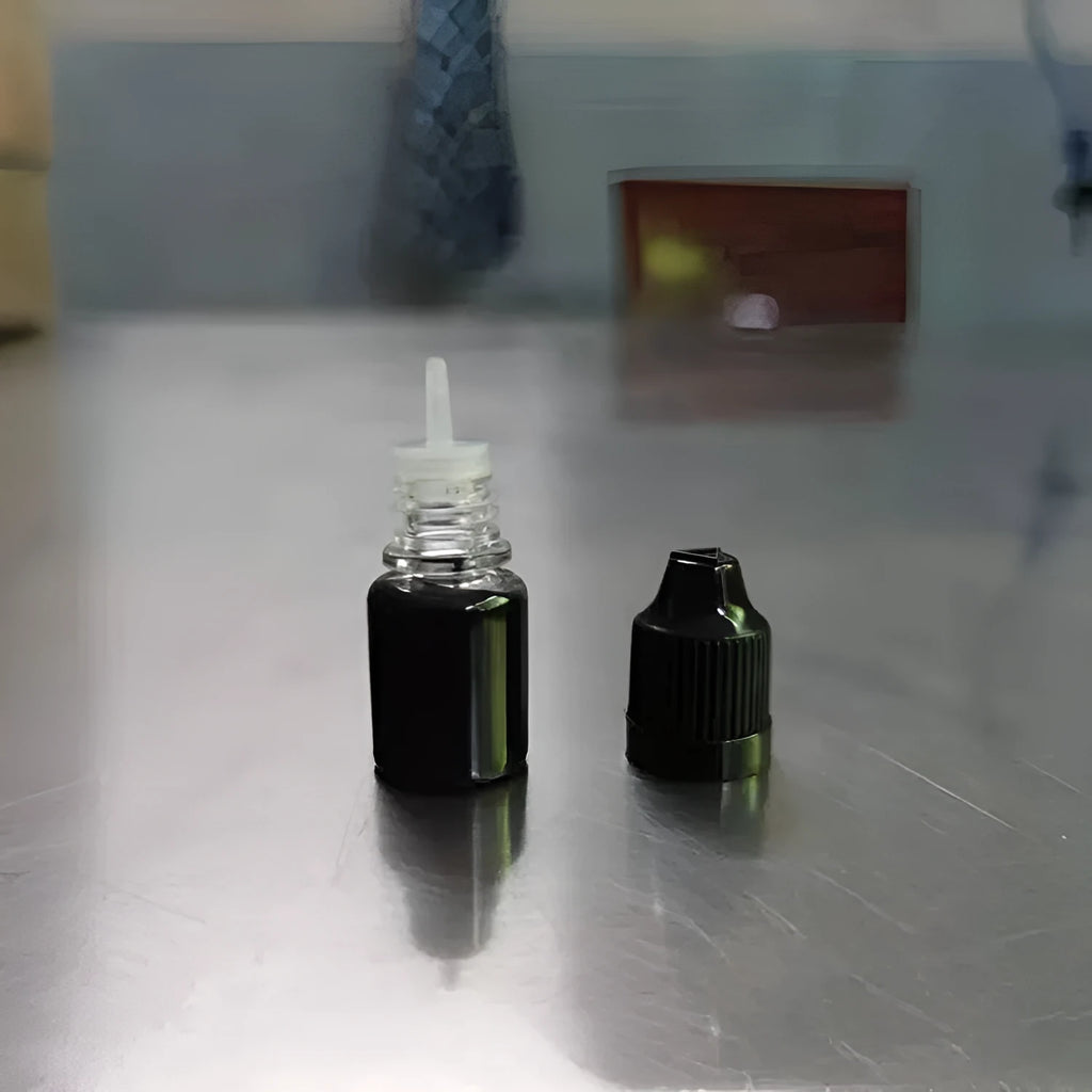5ml bottle of black confidentiality seal ink for document security stamps
