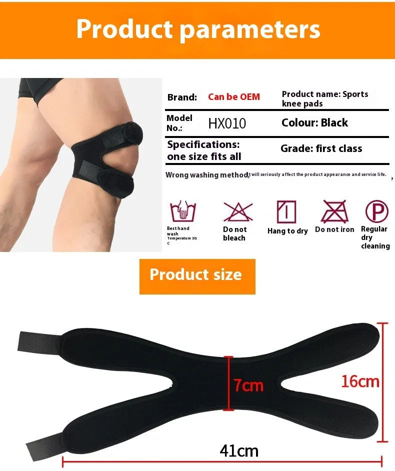 One-size-fits-all sports knee pads in black, blue, gray, and rose red for basketball and biking