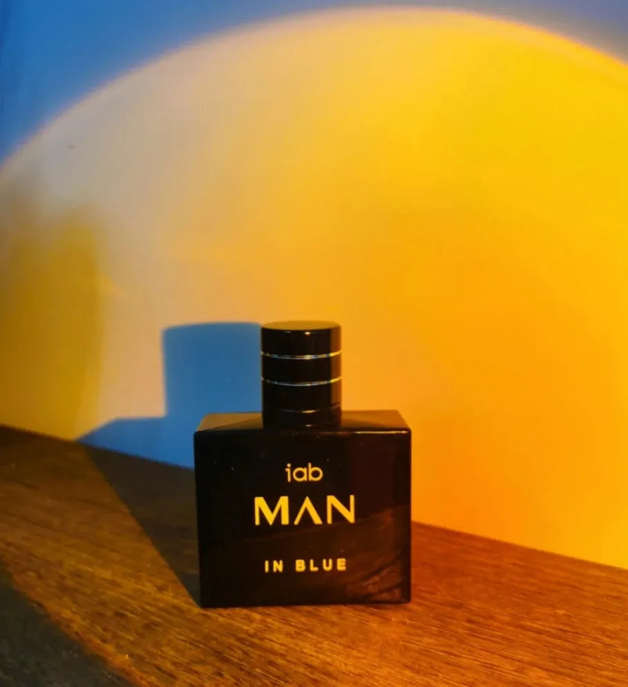 50ml glass bottle of men's citrus perfume with spray top