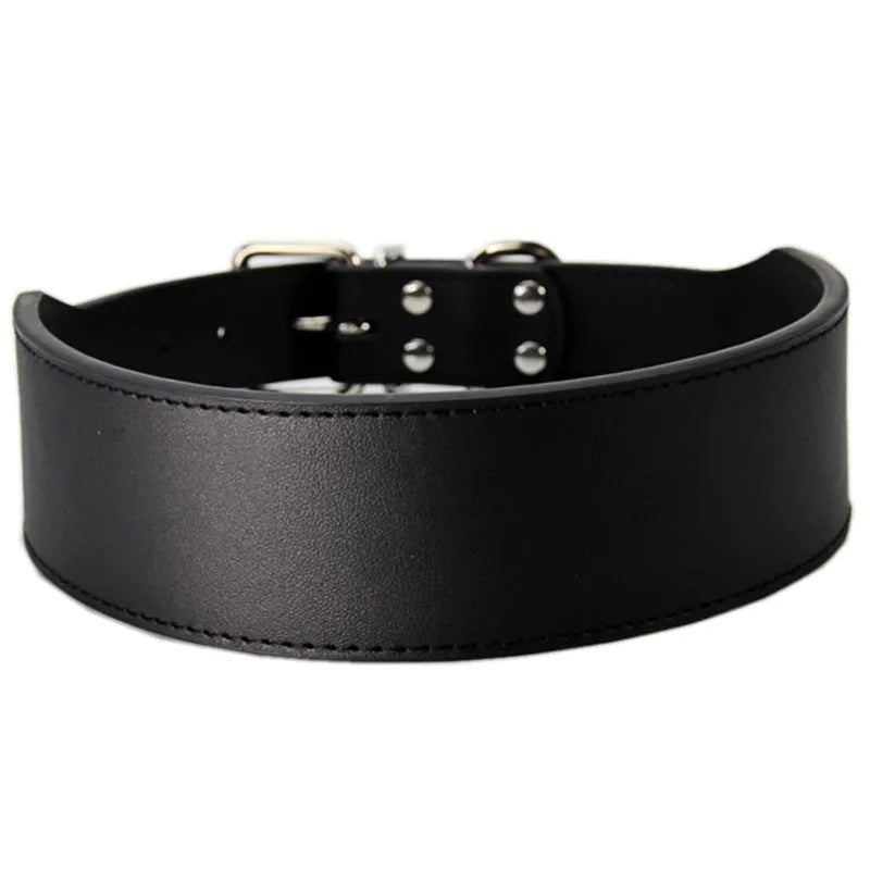 Fish-shaped leather dog collar with anti-break-away design and adjustable scarf for large breeds