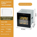 Stainless steel fruit dehydrator appliance with a visual skylight lid and multiple drying trays