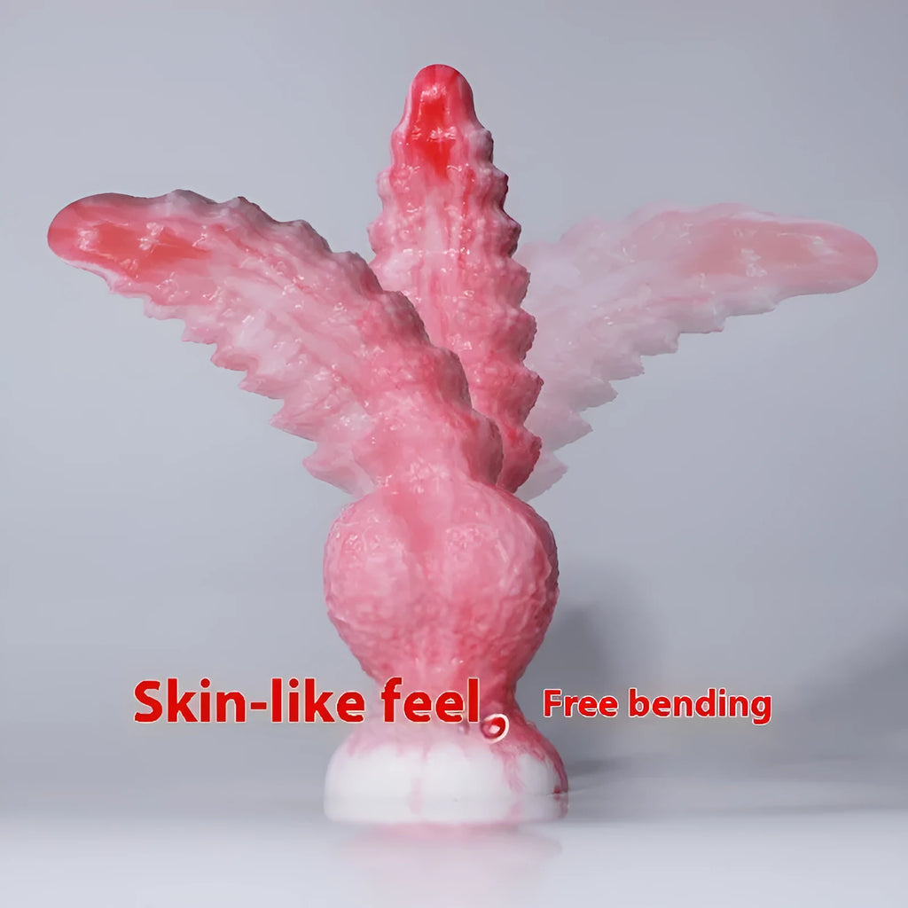 Pink silicone penis-shaped masturbation toy for women