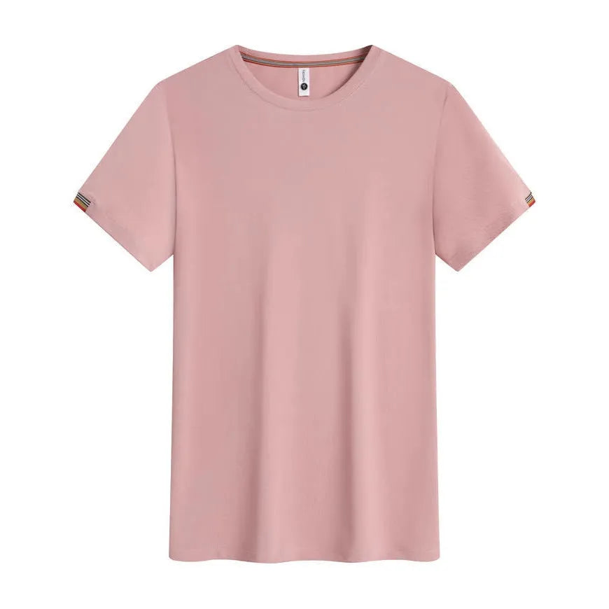 Men's round neck business attire shirt in ice fibre chemical blend fabric available in multiple colours