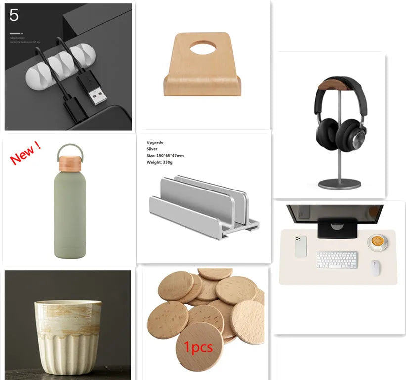 TPR cable holder clip for USB earphone and network cables with flannelette screen wipe on the back