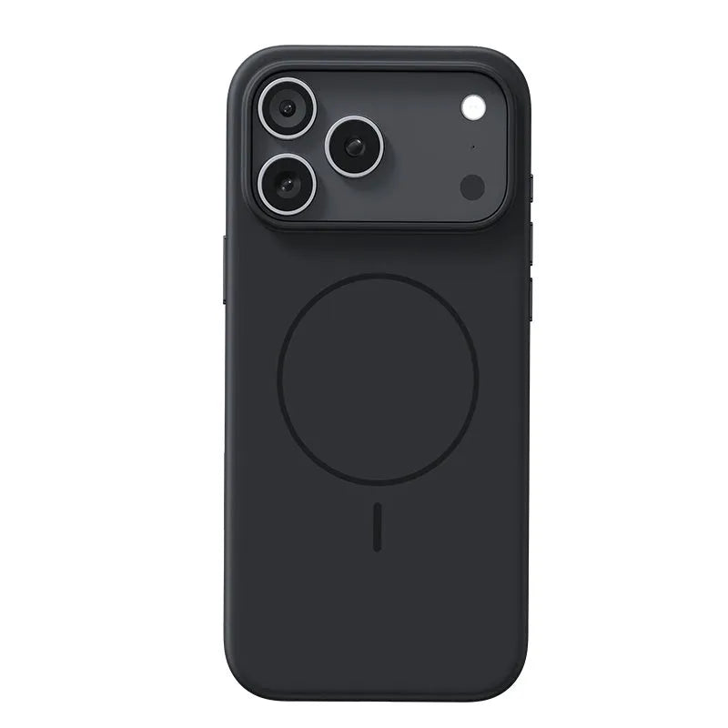 Frosted matte magnetic protective case for iPhone 17 models in black and peak rock colour.