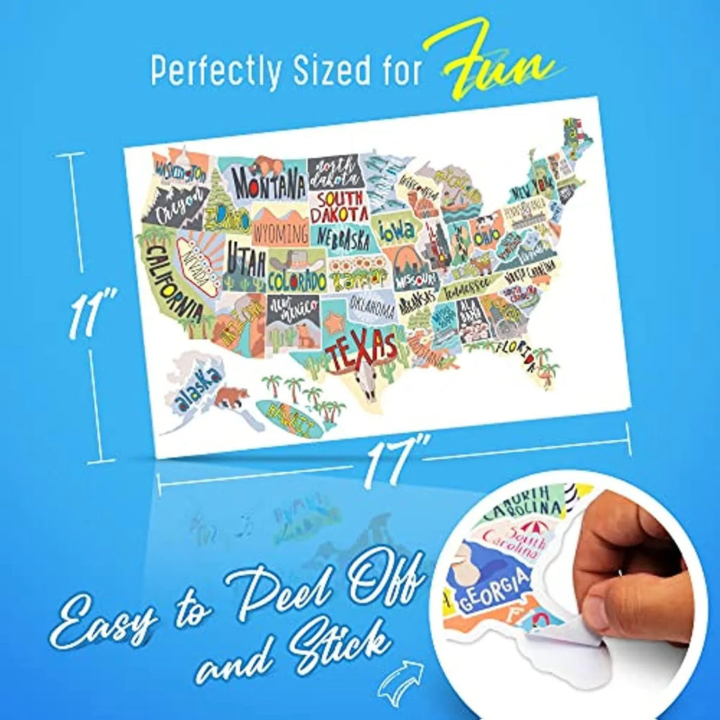Travel car sticker set with map letters and white background for vehicle window or body decoration
