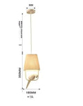 Iron bird chandelier ceiling lamp with fabric shade in a multi-bird design