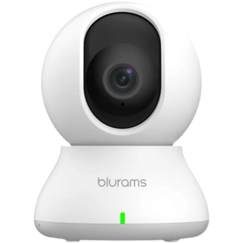 White HD smart camera for indoor panoramic monitoring with remote conversation and storage options