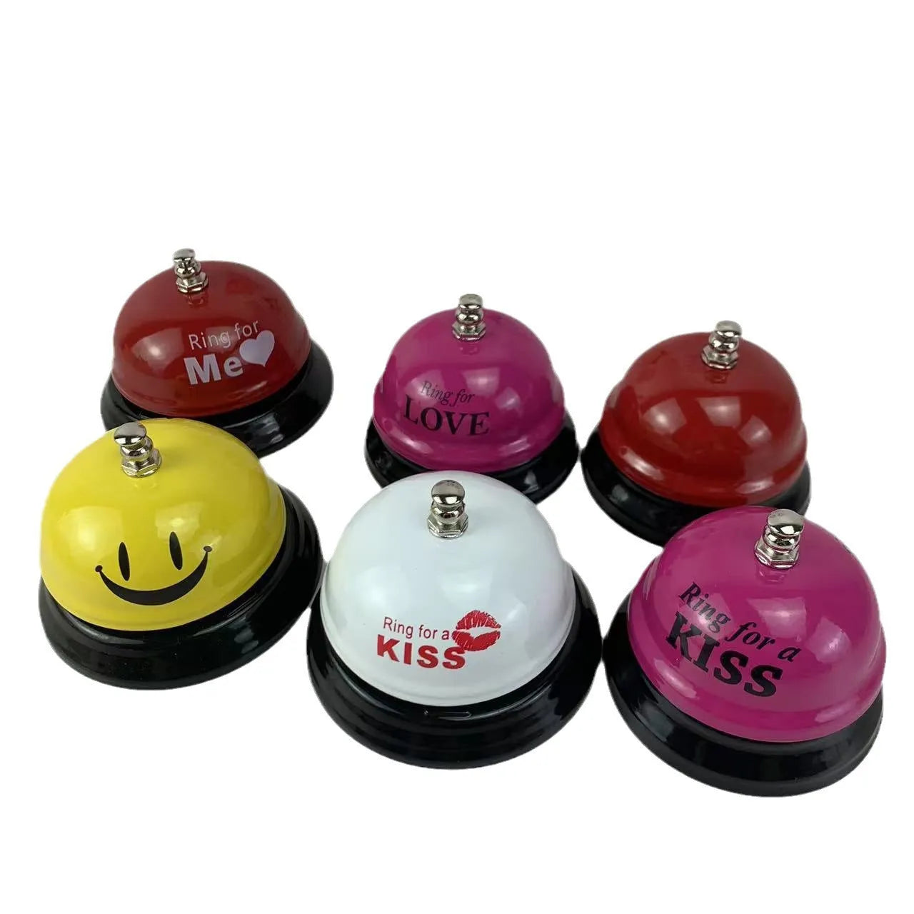 Iron game bell in various colours including red me and rose kiss options